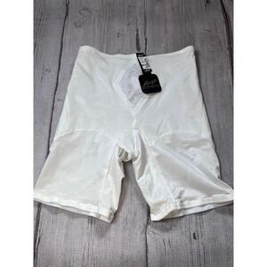 Rago Vintage Style Long Leg Shaper Women 44 7X White Lace Shapewear Retro 6205